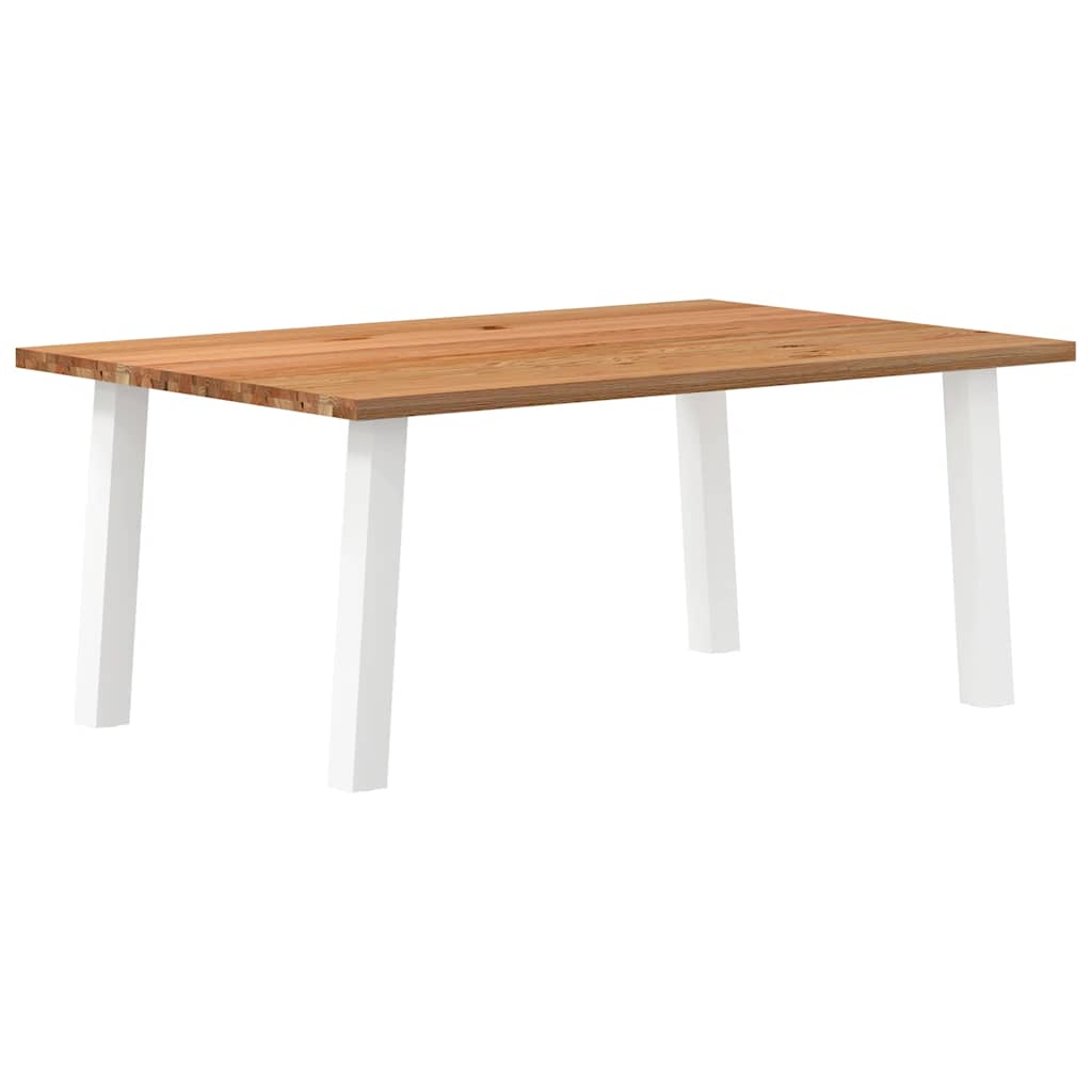 Table Industrielle en Bois Massif avec Pieds Blancs-120 cm-180 cm-1-La-Fabrique-Industrielle