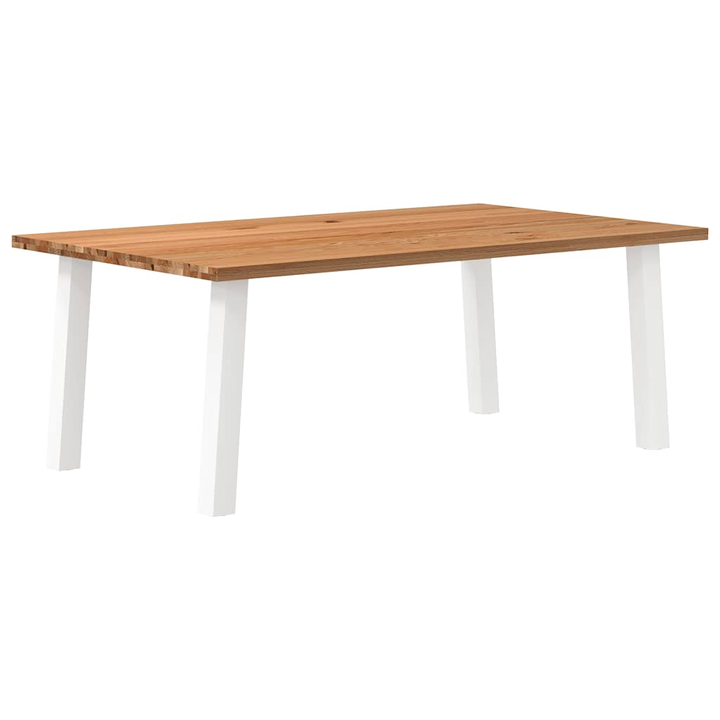 Table Industrielle en Bois Massif avec Pieds Blancs-120 cm-200 cm-1-La-Fabrique-Industrielle