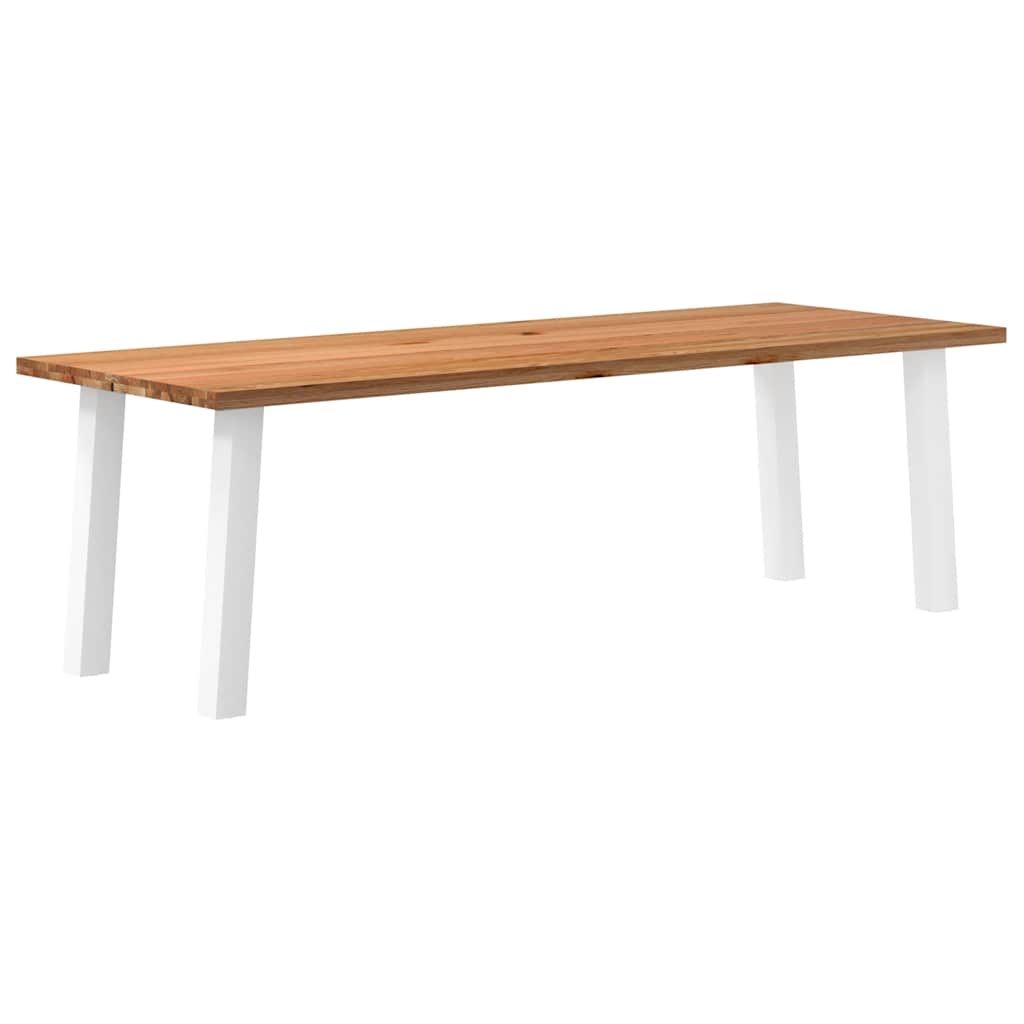 Table Industrielle en Bois Massif avec Pieds Blancs-90 cm-240 cm-1-La-Fabrique-Industrielle