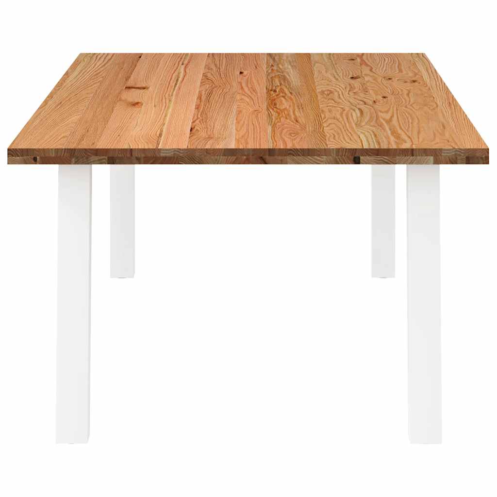 Table Industrielle en Bois Massif avec Pieds Blancs-La-Fabrique-Industrielle