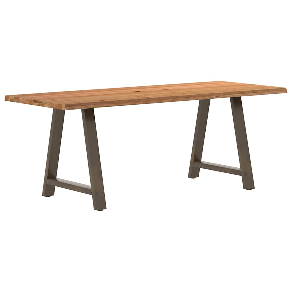 Table Industrielle en Bois Massif et Acier Naturel-80 cm-200 cm-1-La-Fabrique-Industrielle