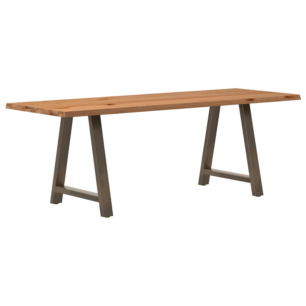 Table Industrielle en Bois Massif et Acier Naturel-80 cm-220 cm-1-La-Fabrique-Industrielle