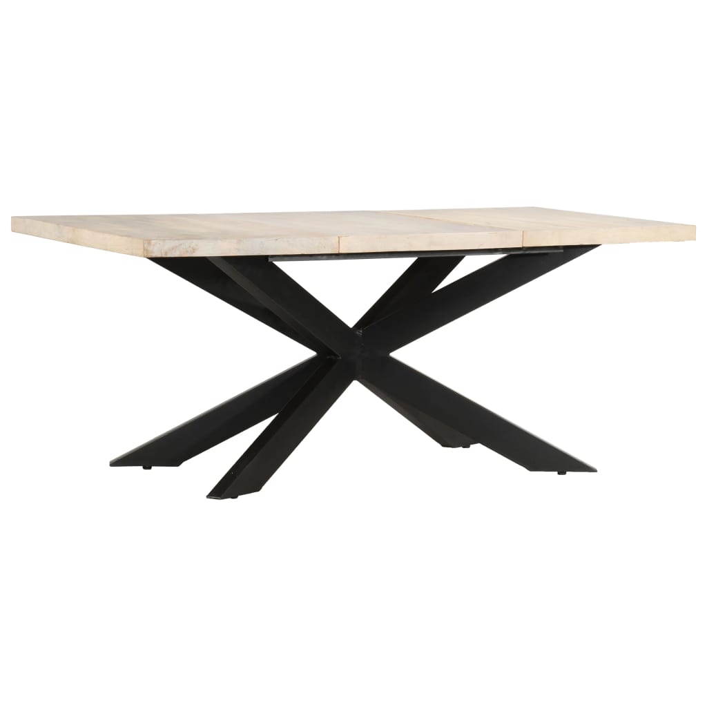 Table Industrielle en Bois avec Pied Central-Blanc-1-La-Fabrique-Industrielle