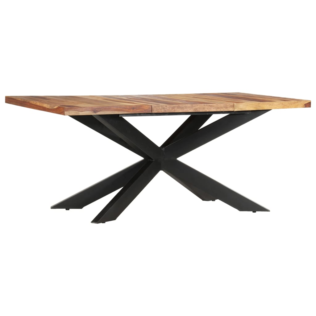 Table Industrielle en Bois avec Pied Central-Marron-1-La-Fabrique-Industrielle