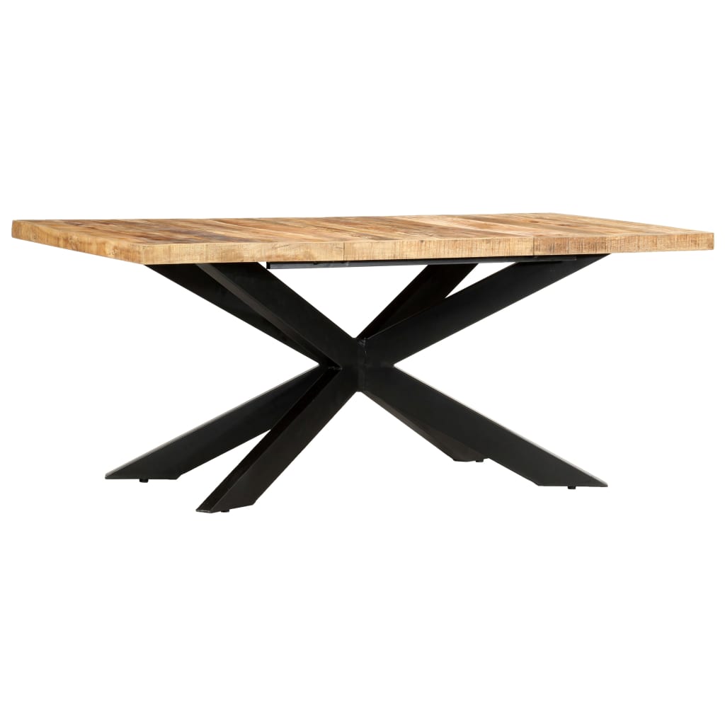 Table Industrielle en Bois avec Pied Central-Marron clair-1-La-Fabrique-Industrielle
