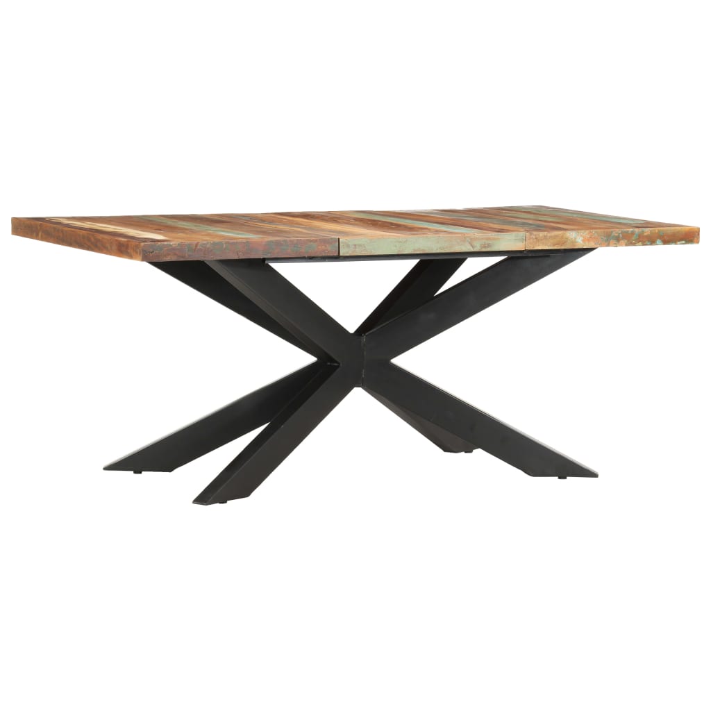 Table Industrielle en Bois avec Pied Central-Multicolore-1-La-Fabrique-Industrielle