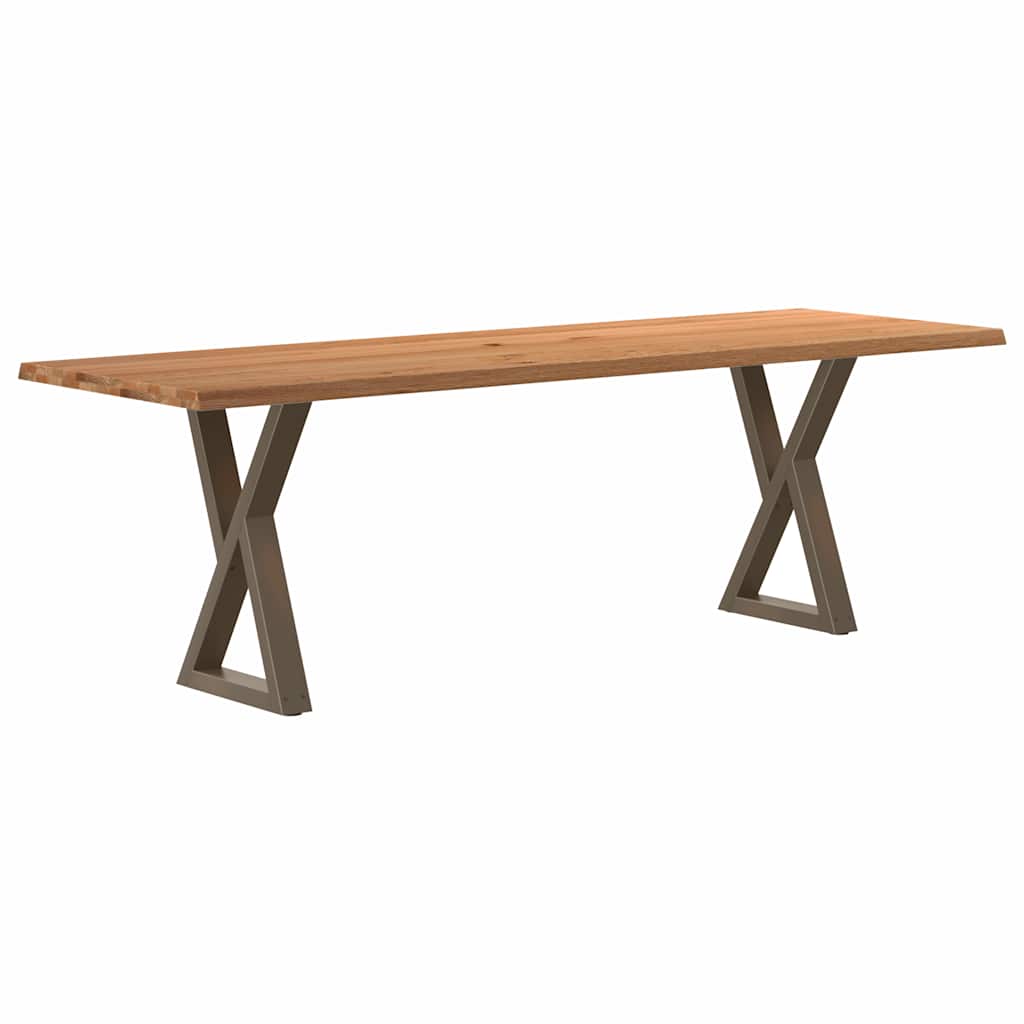 Table Industrielle en Bois avec Pieds Croisés-Acier naturel-1-240 x 80 x 74 cm-La-Fabrique-Industrielle