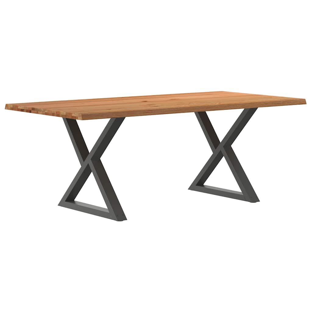 Table Industrielle en Bois avec Pieds Croisés-Anthracite-1-200 x 100 x 74 cm-La-Fabrique-Industrielle