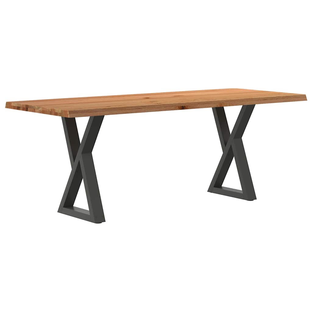 Table Industrielle en Bois avec Pieds Croisés-Anthracite-1-200 x 80 x 74 cm-La-Fabrique-Industrielle