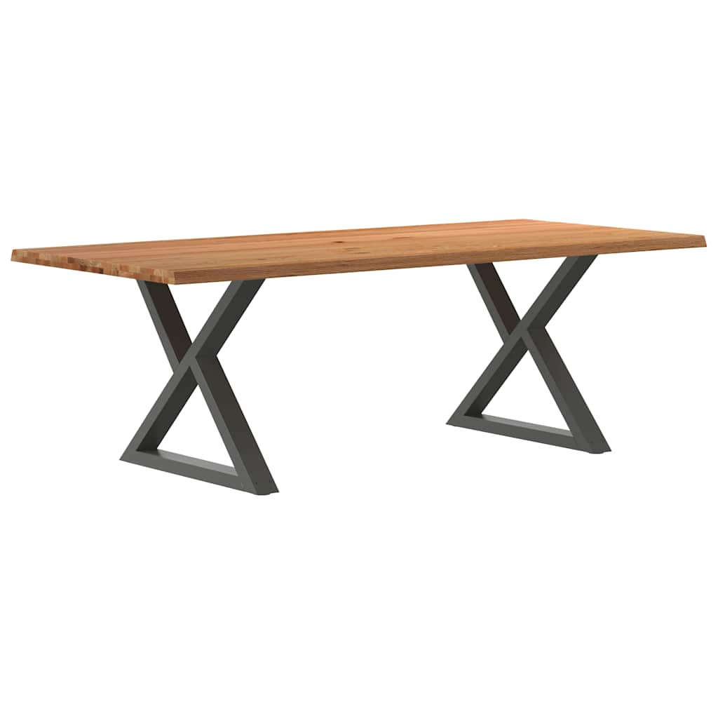 Table Industrielle en Bois avec Pieds Croisés-Anthracite-1-220 x 100 x 74 cm-La-Fabrique-Industrielle