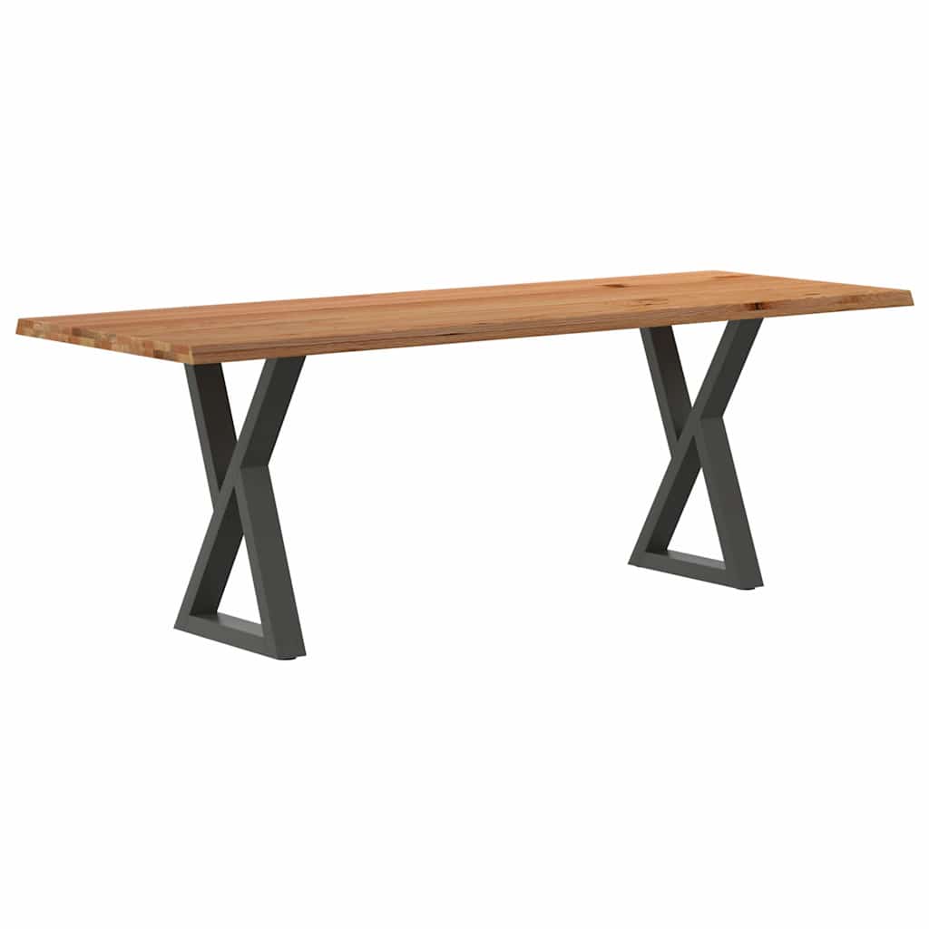 Table Industrielle en Bois avec Pieds Croisés-Anthracite-1-220 x 80 x 74 cm-La-Fabrique-Industrielle