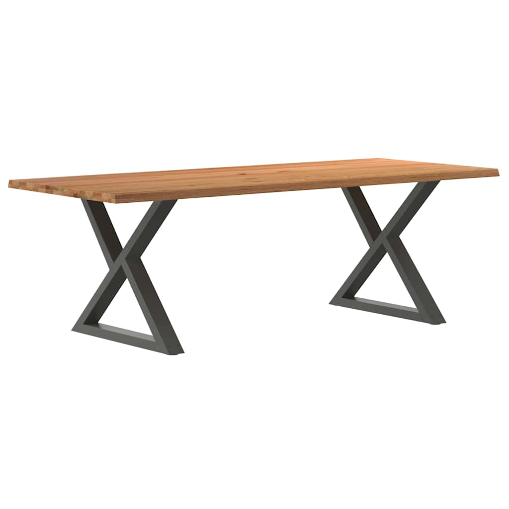 Table Industrielle en Bois avec Pieds Croisés-Anthracite-1-240 x 100 x 74 cm-La-Fabrique-Industrielle