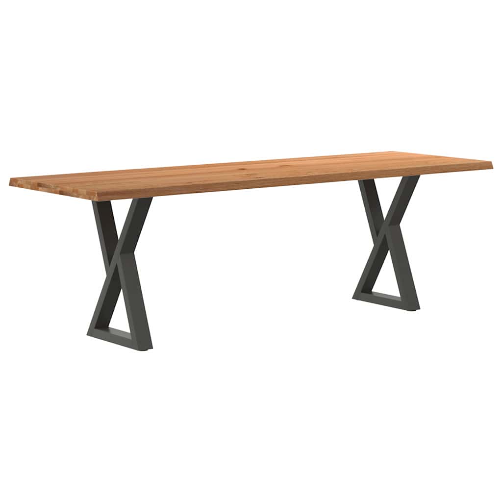 Table Industrielle en Bois avec Pieds Croisés-Anthracite-1-240 x 80 x 74 cm-La-Fabrique-Industrielle