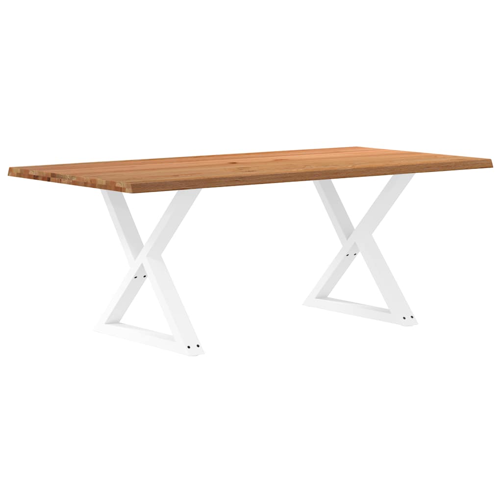 Table Industrielle en Bois avec Pieds Croisés-Blanc-1-200 x 100 x 74 cm-La-Fabrique-Industrielle