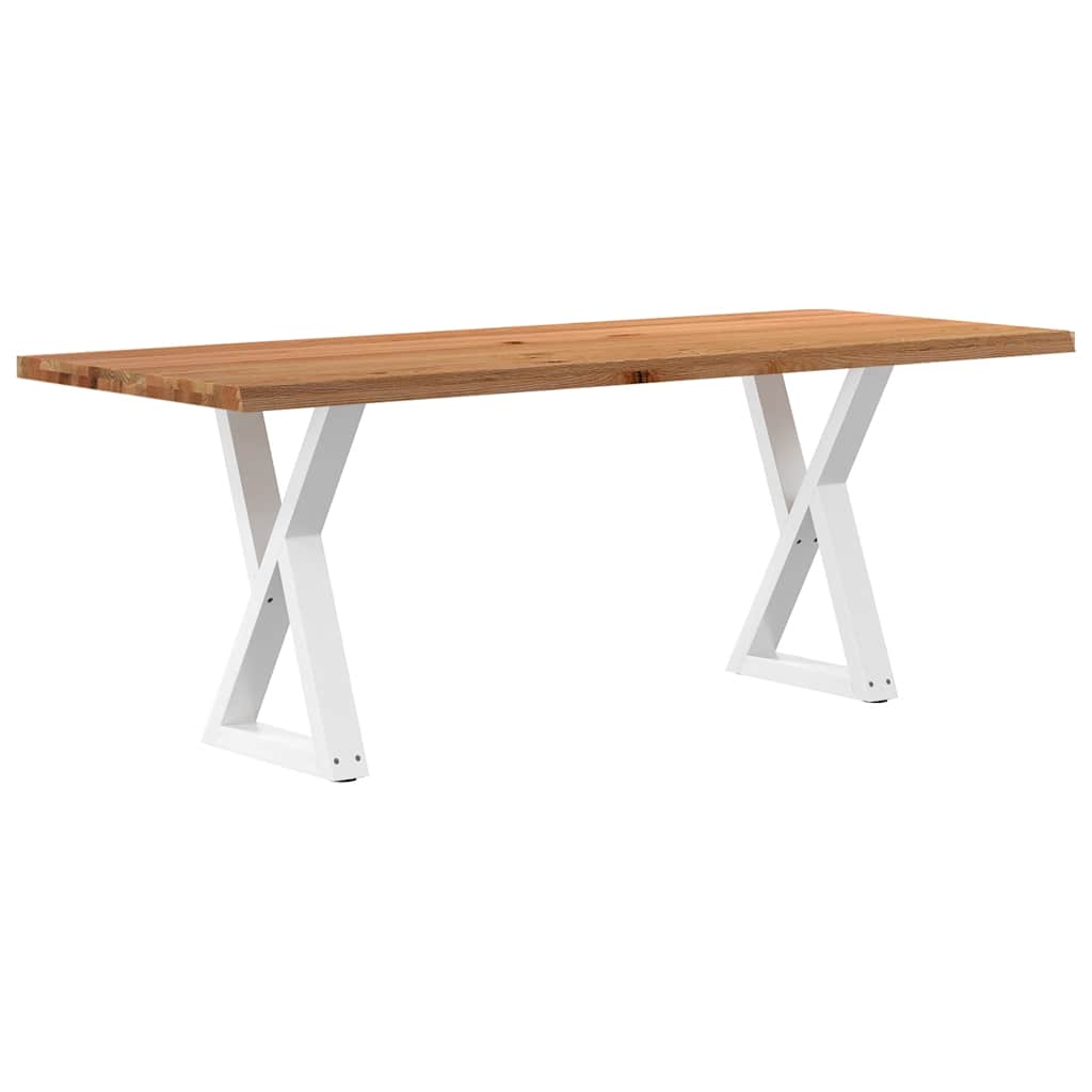 Table Industrielle en Bois avec Pieds Croisés-Blanc-1-200 x 80 x 74 cm-La-Fabrique-Industrielle