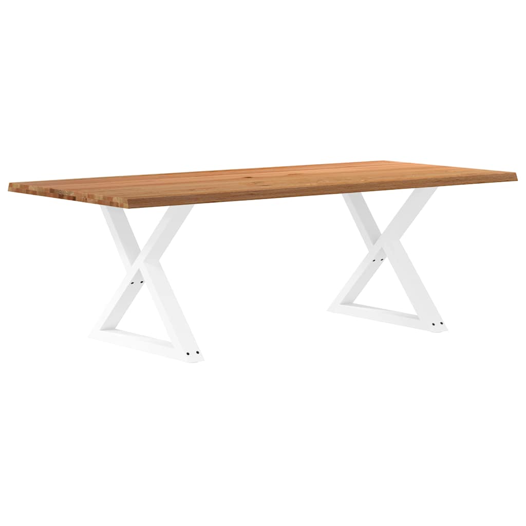Table Industrielle en Bois avec Pieds Croisés-Blanc-1-220 x 100 x 74 cm-La-Fabrique-Industrielle