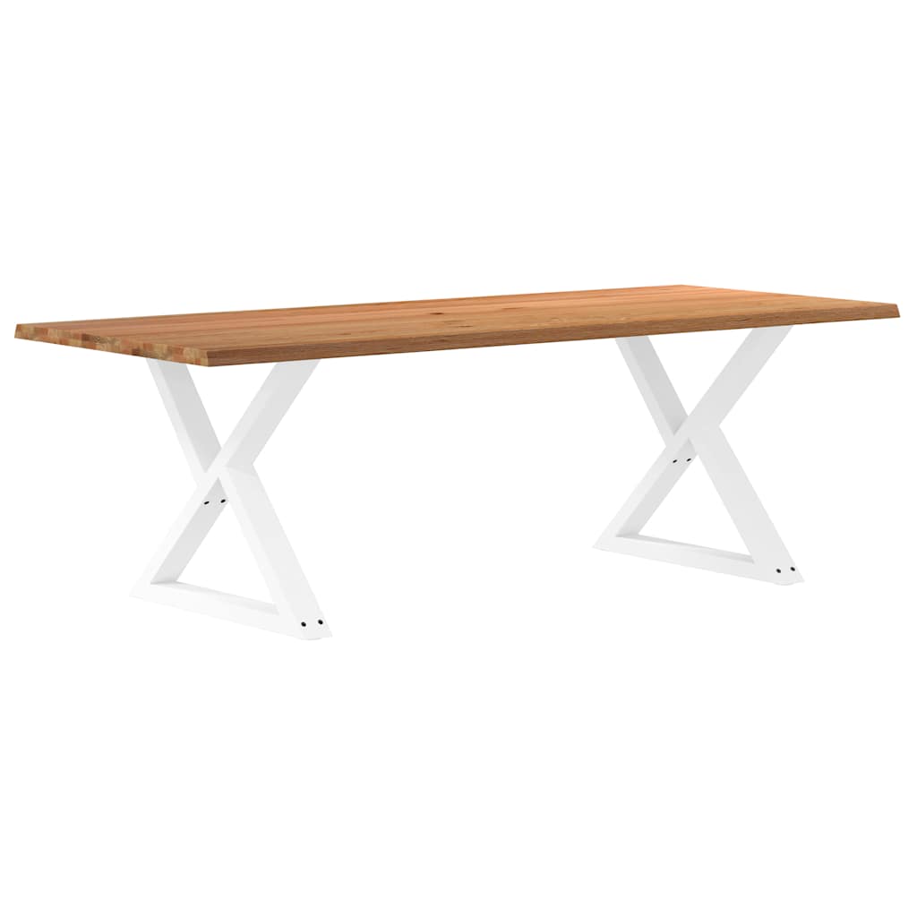 Table Industrielle en Bois avec Pieds Croisés-Blanc-1-240 x 100 x 74 cm-La-Fabrique-Industrielle