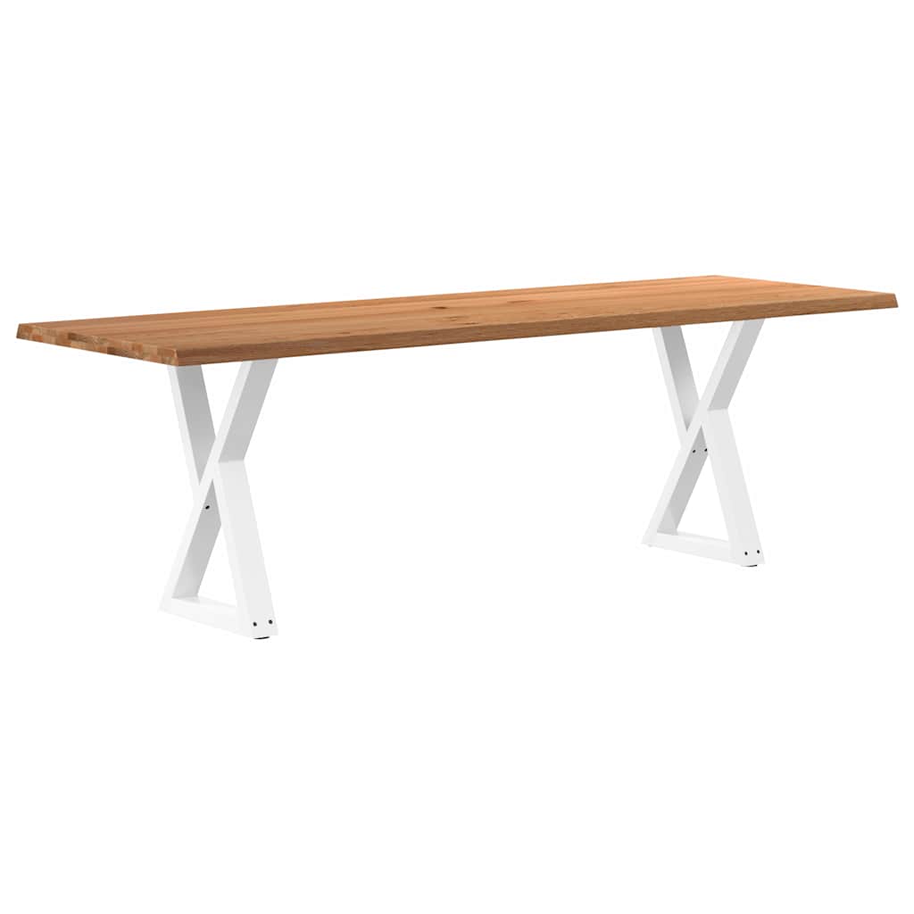 Table Industrielle en Bois avec Pieds Croisés-Blanc-1-240 x 80 x 74 cm-La-Fabrique-Industrielle