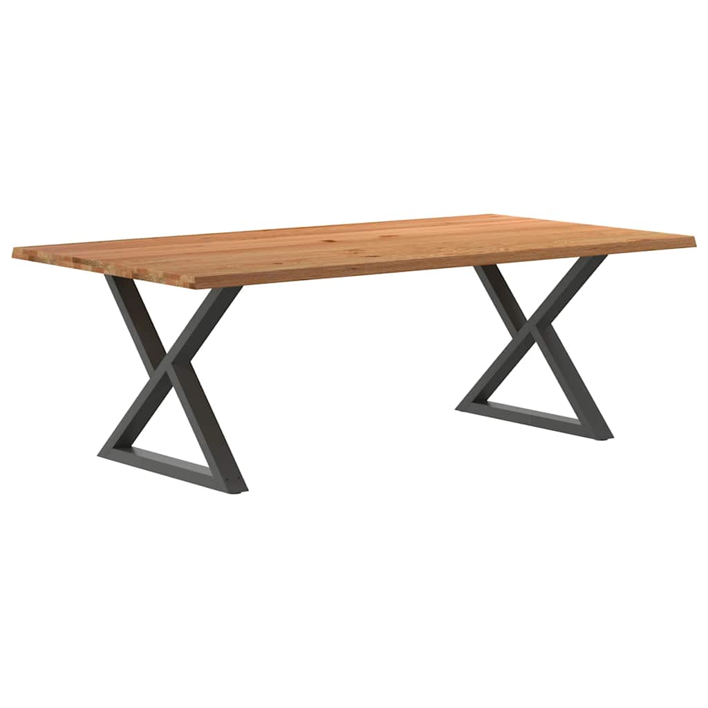 Table Industrielle en Bois avec Pieds Croisés-Marron clair et anthracite-1-220 x 120 x 74 cm-La-Fabrique-Industrielle