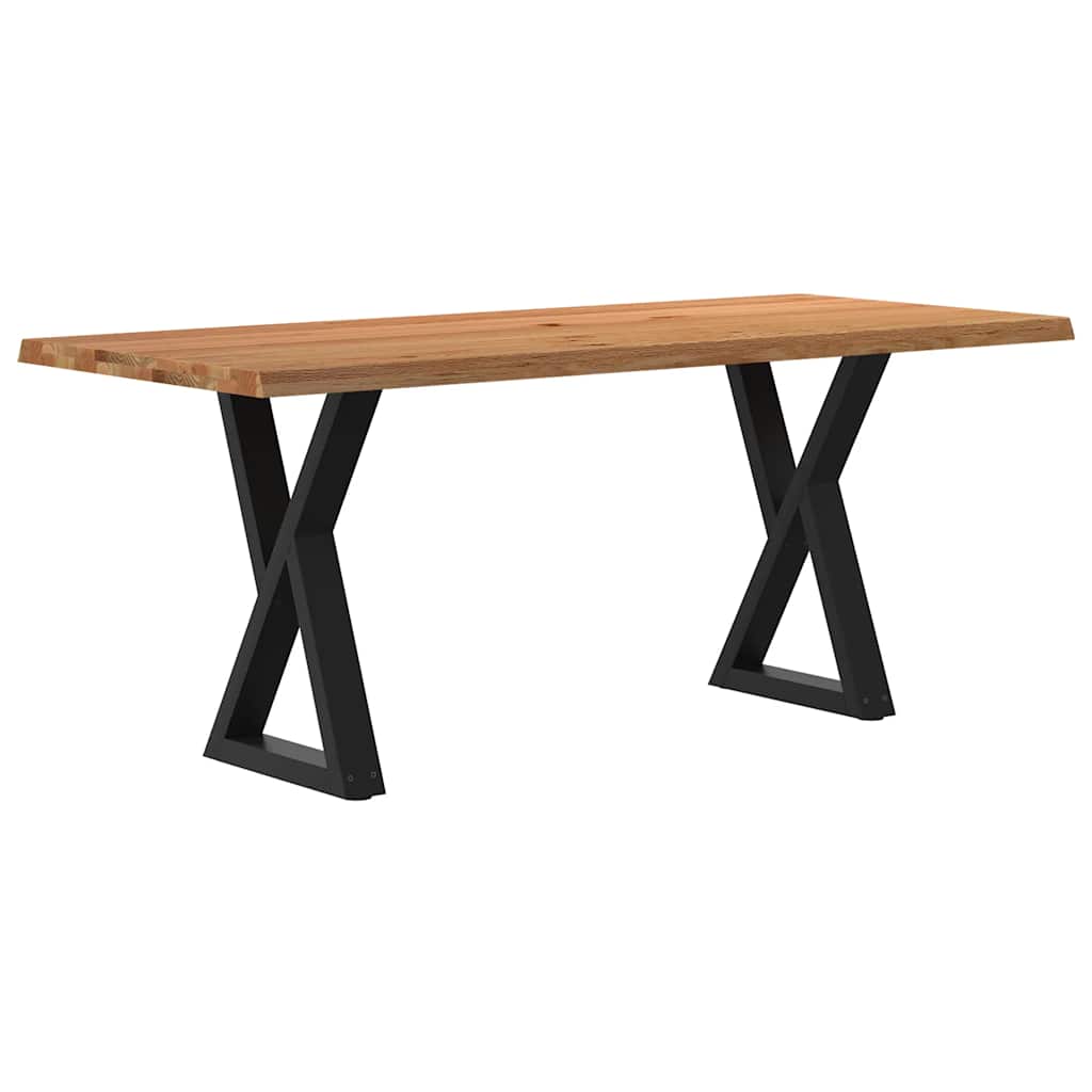 Table Industrielle en Bois avec Pieds Croisés-Noir-1-180 x 80 x 74 cm-La-Fabrique-Industrielle