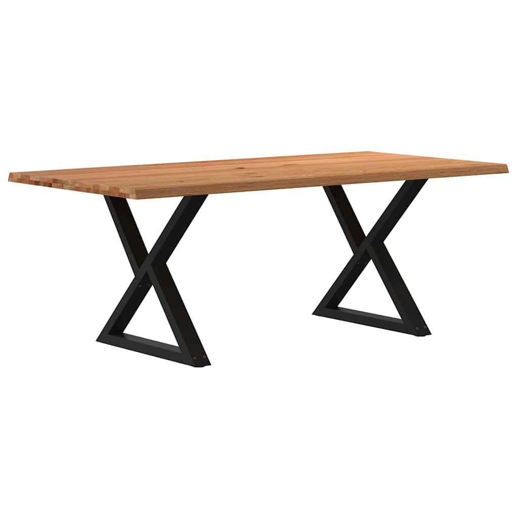 Table Industrielle en Bois avec Pieds Croisés-Noir-1-200 x 100 x 74 cm-La-Fabrique-Industrielle