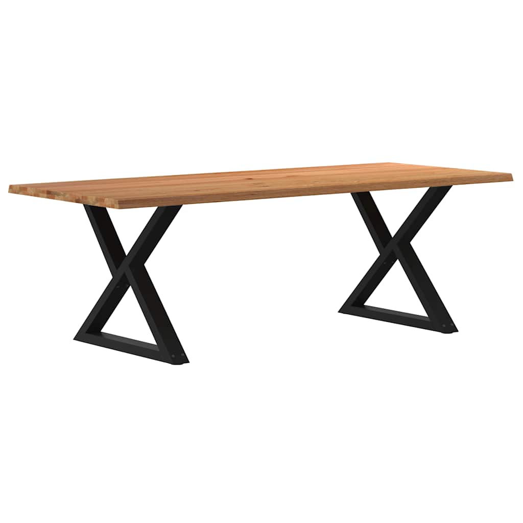 Table Industrielle en Bois avec Pieds Croisés-Noir-1-240 x 100 x 74 cm-La-Fabrique-Industrielle