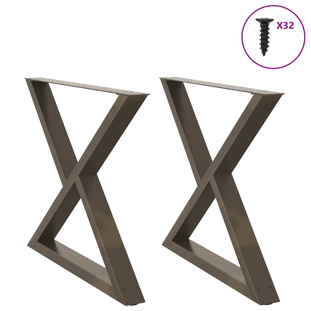 Table Industrielle en Bois avec Pieds Croisés-La-Fabrique-Industrielle
