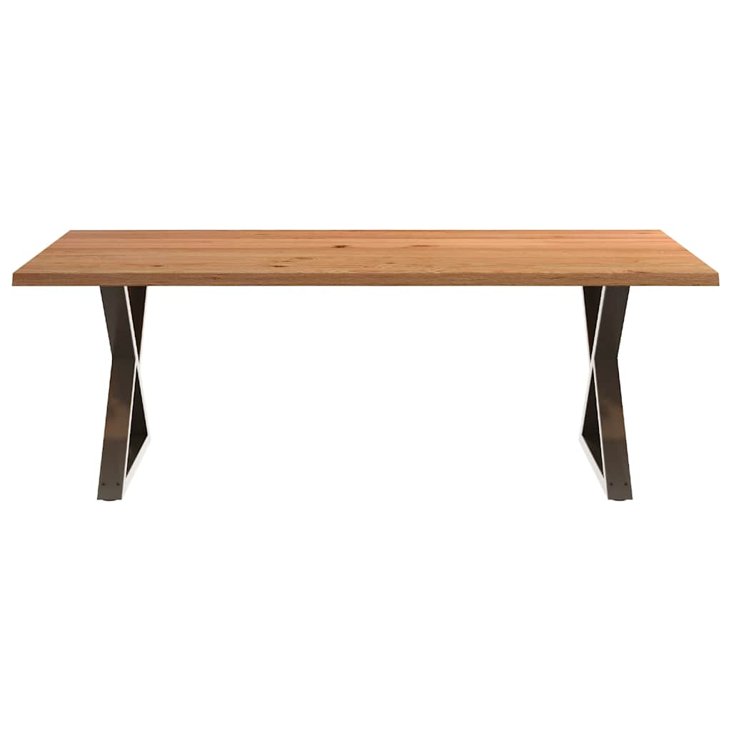 Table Industrielle en Bois avec Pieds Croisés-La-Fabrique-Industrielle