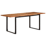 Table Industrielle en Bois d'Acacia et Pieds Noirs-1-180 x 90 x 75 cm-La-Fabrique-Industrielle