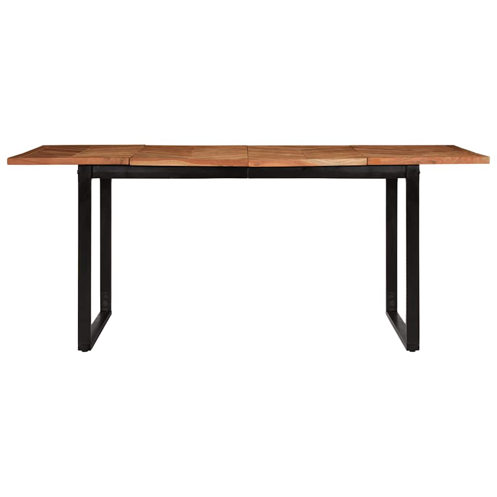 Table Industrielle en Bois d'Acacia et Pieds Noirs-La-Fabrique-Industrielle