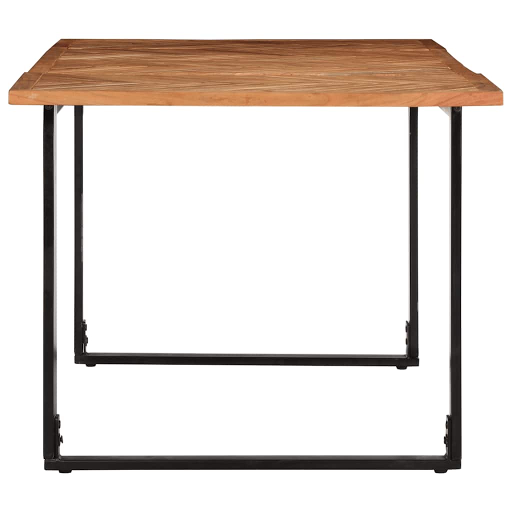 Table Industrielle en Bois d'Acacia et Pieds Noirs-La-Fabrique-Industrielle