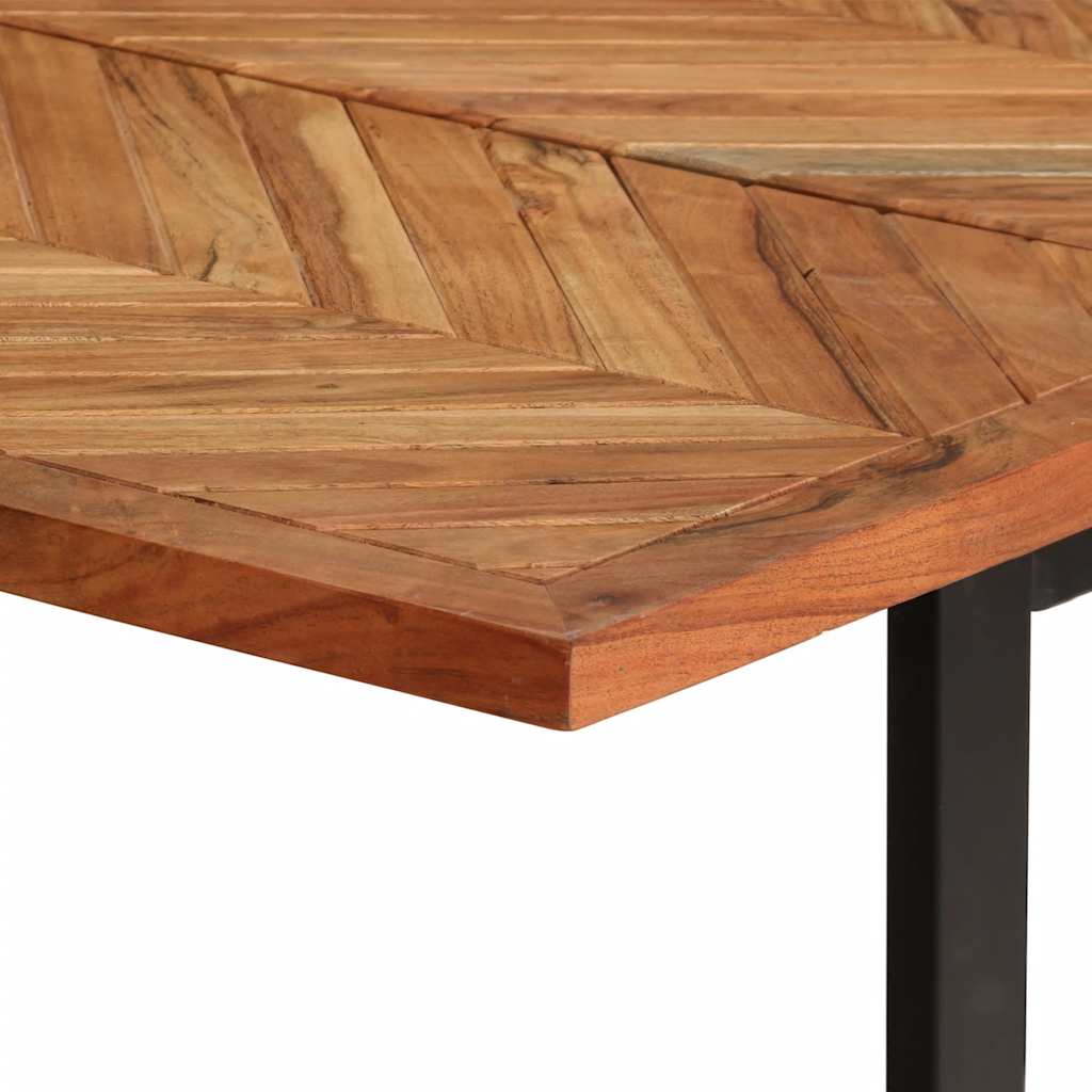 Table Industrielle en Bois d'Acacia et Pieds Noirs-La-Fabrique-Industrielle