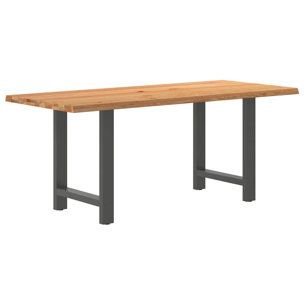 Table Industrielle en Bois de Chêne Massif 200x100 cm-Anthracite-1-180 x 80 x 74 cm-La-Fabrique-Industrielle