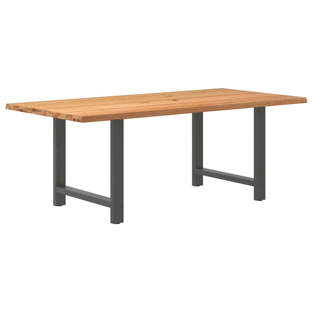 Table Industrielle en Bois de Chêne Massif 200x100 cm-Anthracite-1-200 x 100 x 74 cm-La-Fabrique-Industrielle