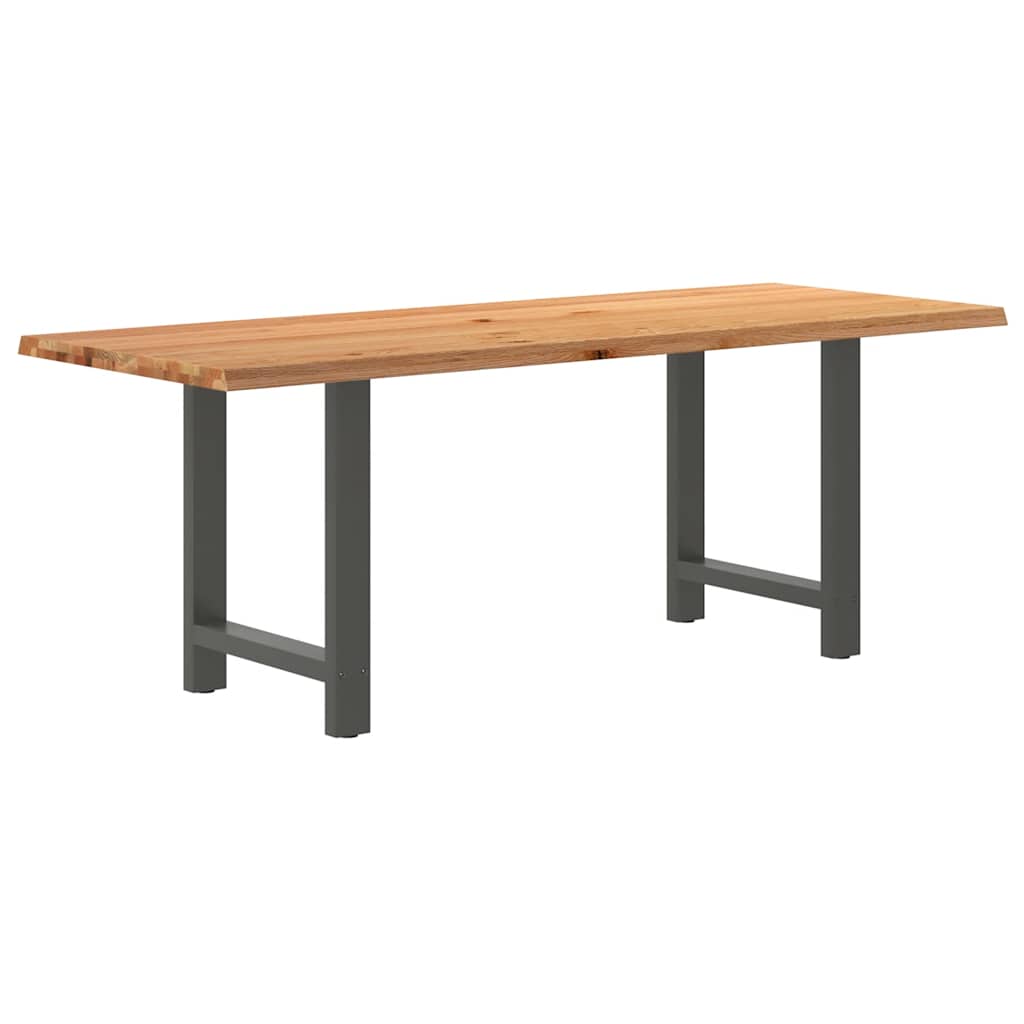 Table Industrielle en Bois de Chêne Massif 200x100 cm-Anthracite-1-200 x 80 x 74 cm-La-Fabrique-Industrielle