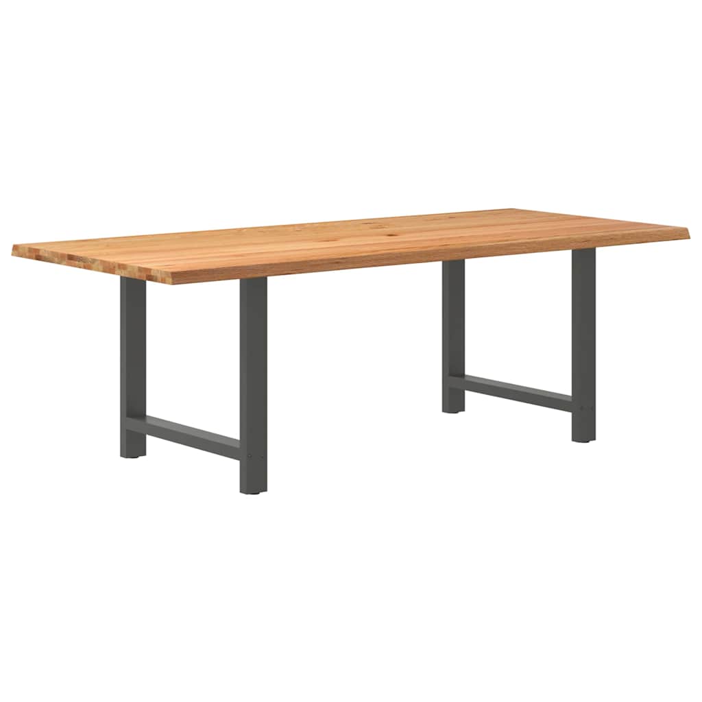 Table Industrielle en Bois de Chêne Massif 200x100 cm-Anthracite-1-220 x 100 x 74 cm-La-Fabrique-Industrielle