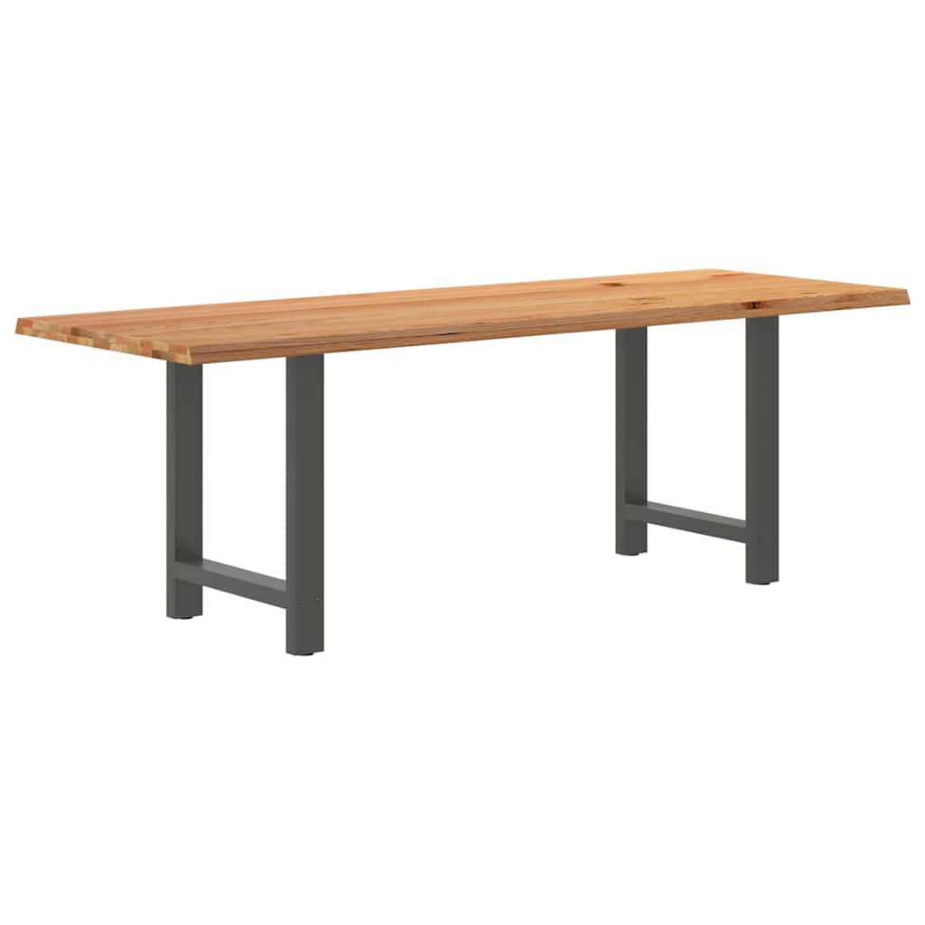 Table Industrielle en Bois de Chêne Massif 200x100 cm-Anthracite-1-220 x 80 x 74 cm-La-Fabrique-Industrielle
