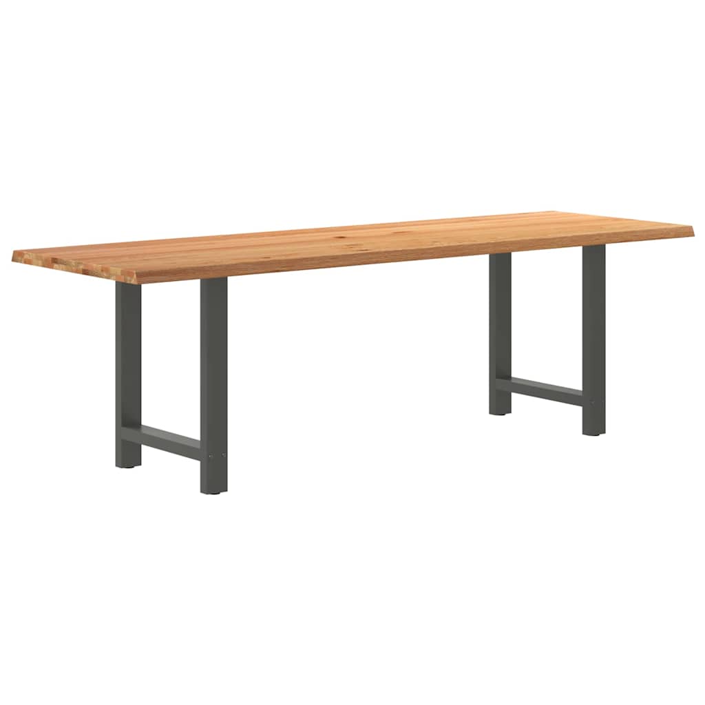 Table Industrielle en Bois de Chêne Massif 200x100 cm-Anthracite-1-240 x 80 x 74 cm-La-Fabrique-Industrielle