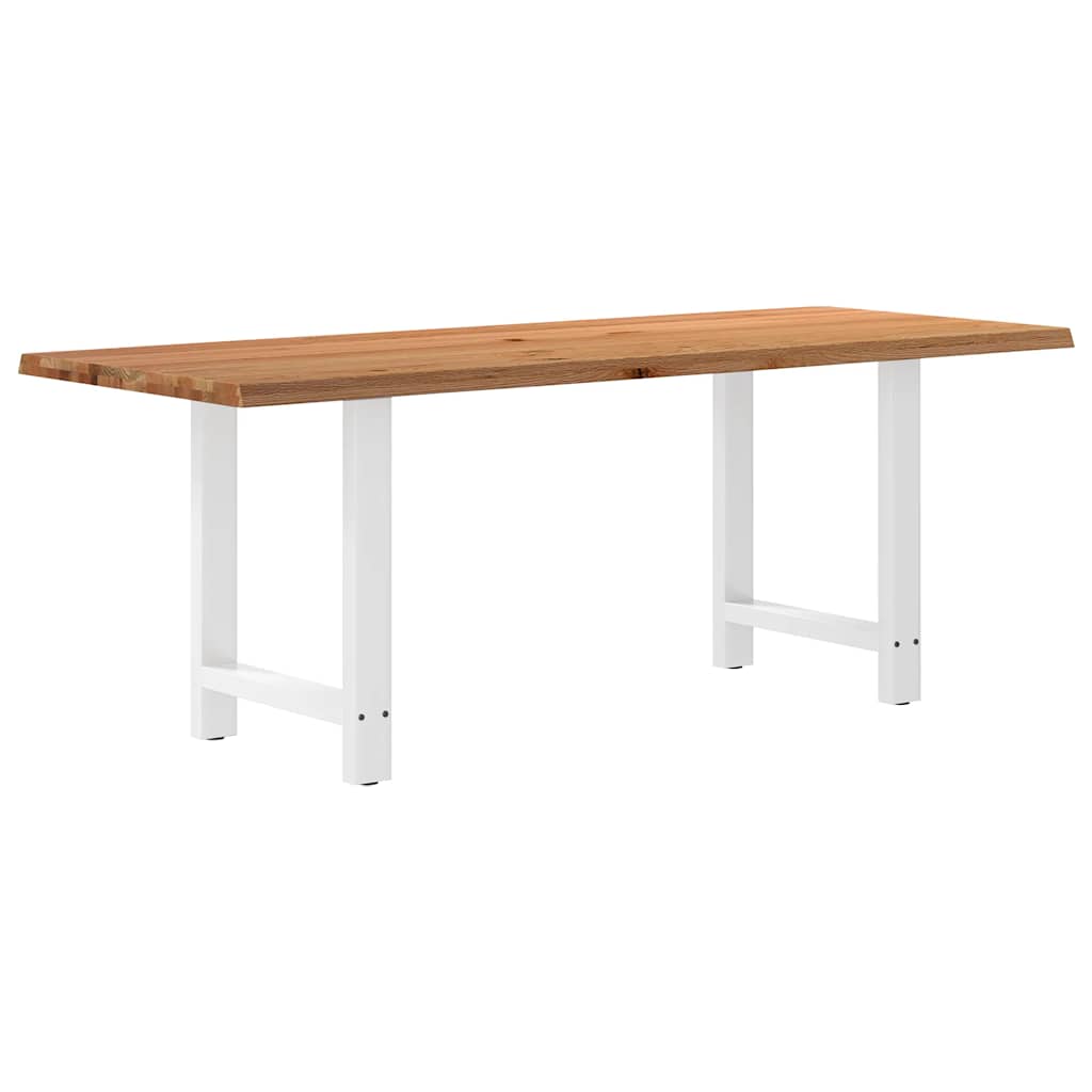 Table Industrielle en Bois de Chêne Massif 200x100 cm-Blanc-1-200 x 80 x 74 cm-La-Fabrique-Industrielle