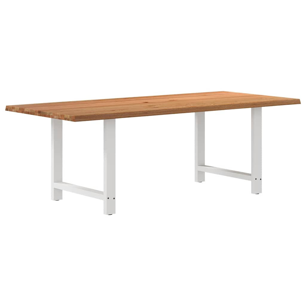 Table Industrielle en Bois de Chêne Massif 200x100 cm-Blanc-1-220 x 100 x 74 cm-La-Fabrique-Industrielle