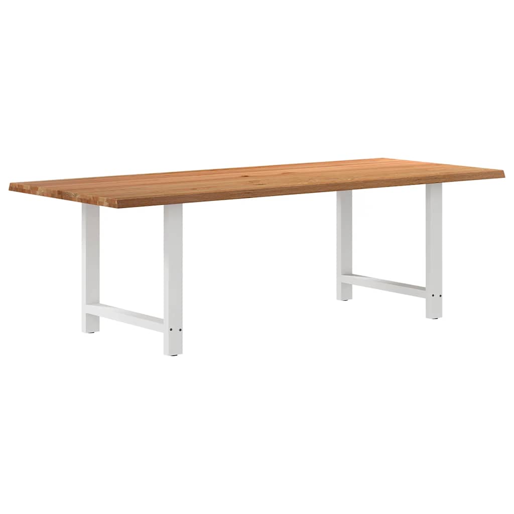 Table Industrielle en Bois de Chêne Massif 200x100 cm-Blanc-1-240 x 100 x 74 cm-La-Fabrique-Industrielle