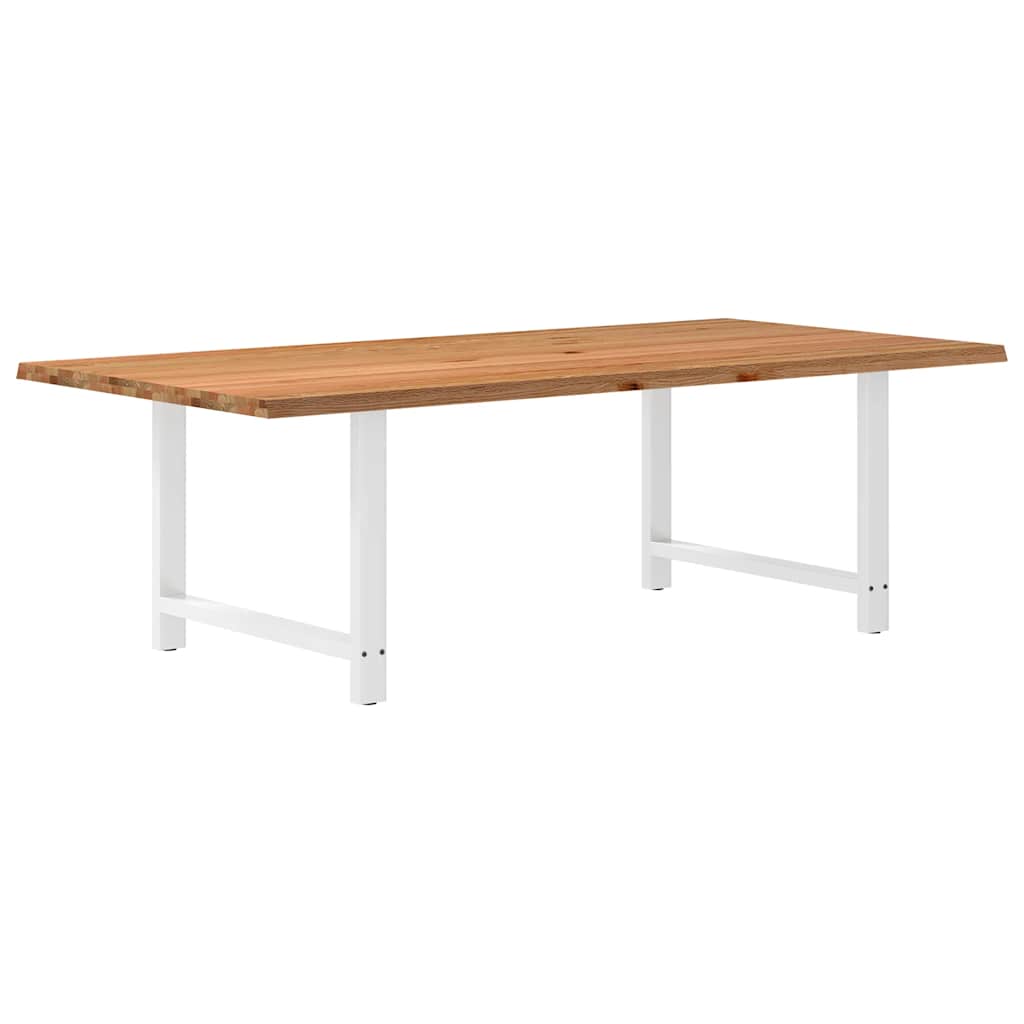 Table Industrielle en Bois de Chêne Massif 200x100 cm-Blanc-1-240 x 120 x 74 cm-La-Fabrique-Industrielle