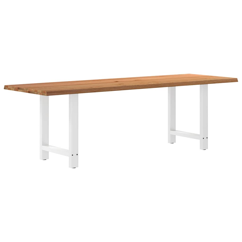 Table Industrielle en Bois de Chêne Massif 200x100 cm-Blanc-1-240 x 80 x 74 cm-La-Fabrique-Industrielle
