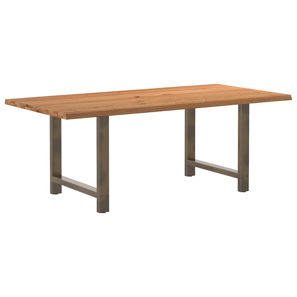 Table Industrielle en Bois de Chêne Massif 200x100 cm-Naturel-1-200 x 100 x 74 cm-La-Fabrique-Industrielle