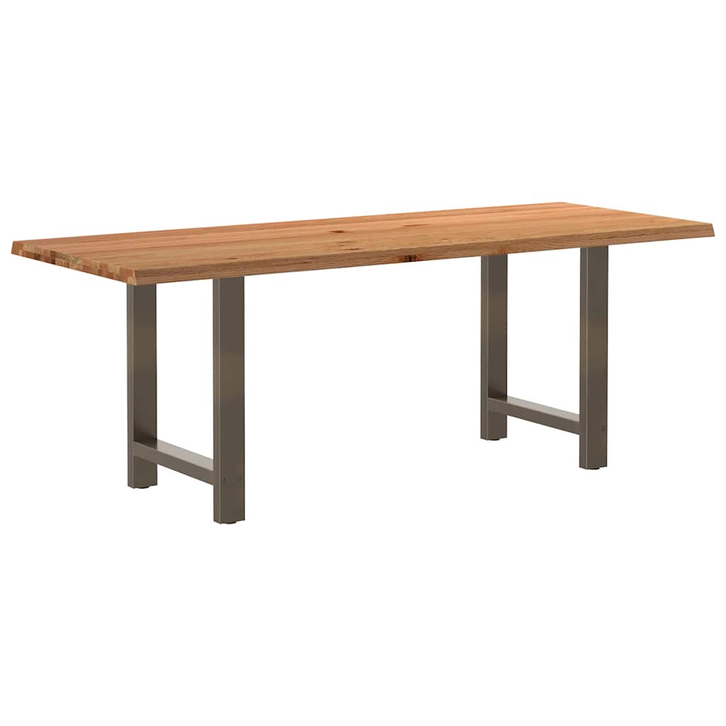 Table Industrielle en Bois de Chêne Massif 200x100 cm-Naturel-1-200 x 80 x 74 cm-La-Fabrique-Industrielle