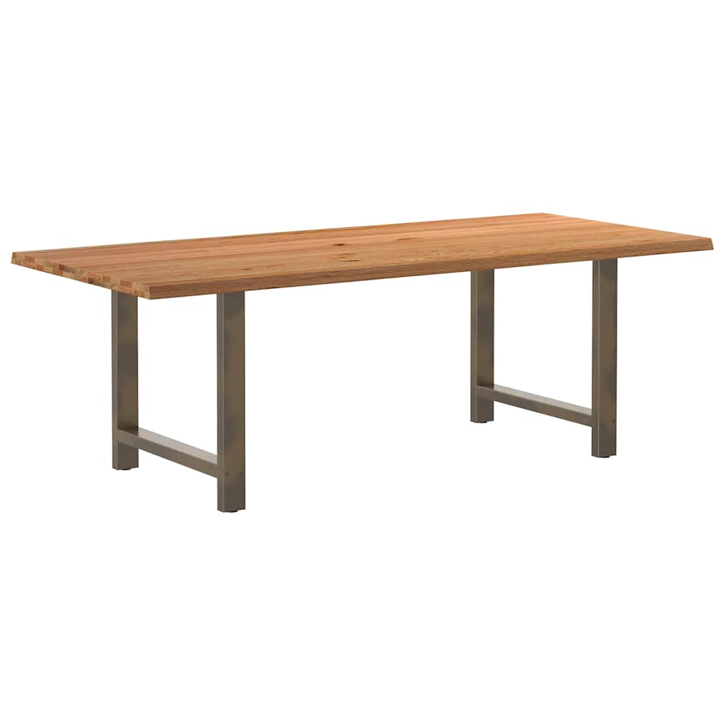 Table Industrielle en Bois de Chêne Massif 200x100 cm-Naturel-1-220 x 100 x 74 cm-La-Fabrique-Industrielle
