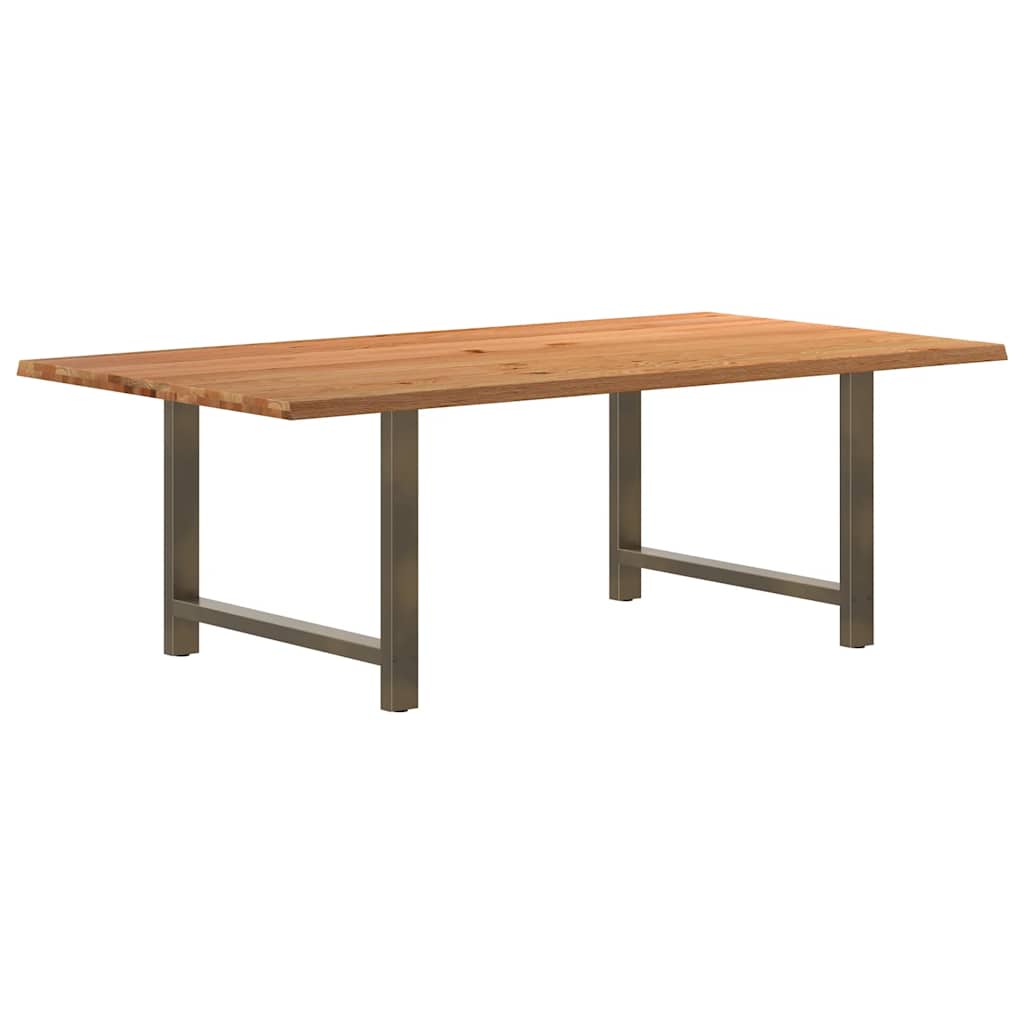 Table Industrielle en Bois de Chêne Massif 200x100 cm-Naturel-1-220 x 120 x 74 cm-La-Fabrique-Industrielle