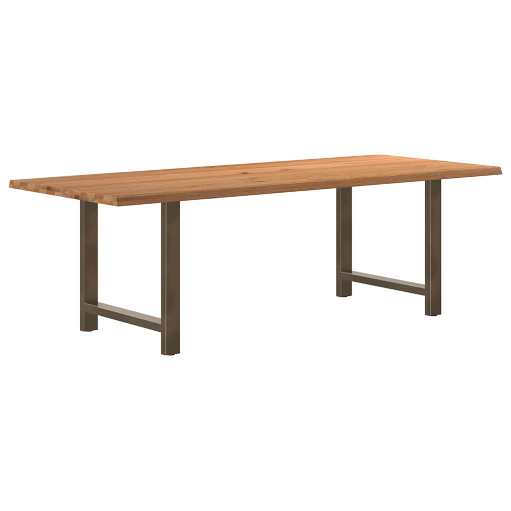 Table Industrielle en Bois de Chêne Massif 200x100 cm-Naturel-1-240 x 100 x 74 cm-La-Fabrique-Industrielle