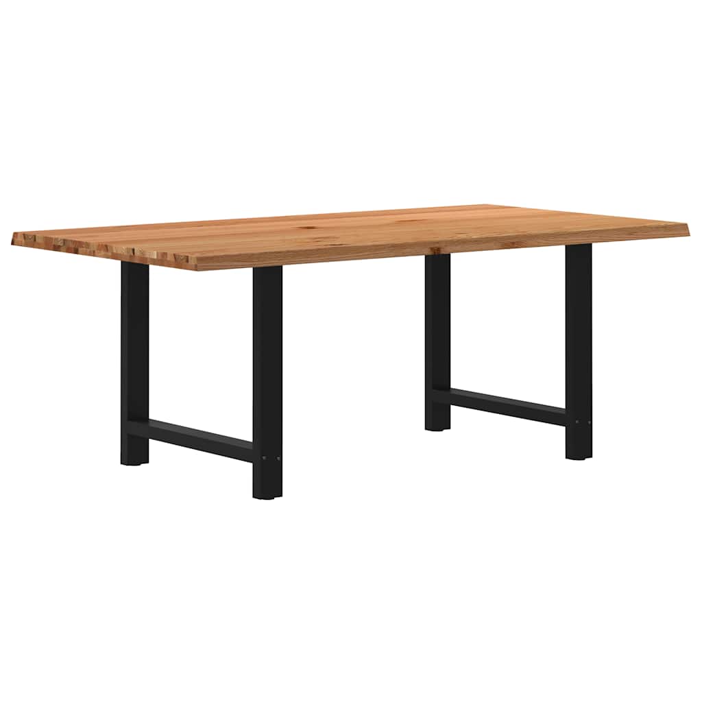 Table Industrielle en Bois de Chêne Massif 200x100 cm-Noir-1-200 x 100 x 74 cm-La-Fabrique-Industrielle