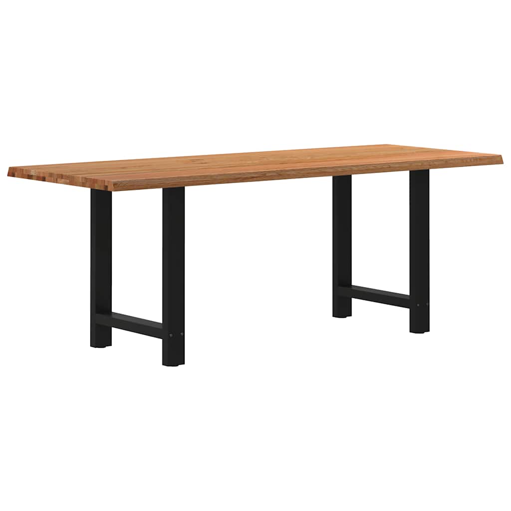 Table Industrielle en Bois de Chêne Massif 200x100 cm-Noir-1-200 x 80 x 74 cm-La-Fabrique-Industrielle